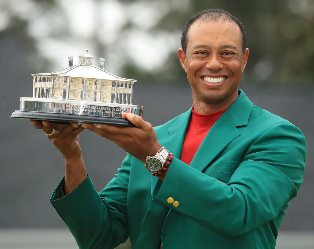 Tiger Woods Holds Masters Trophy Augusta National Gold Club April 14 2019 Georgia